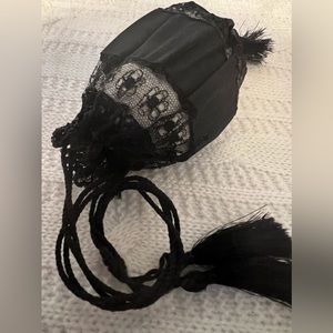 Antique Delicate Petite Victorian Bag Lace Draw String Vintage Purse